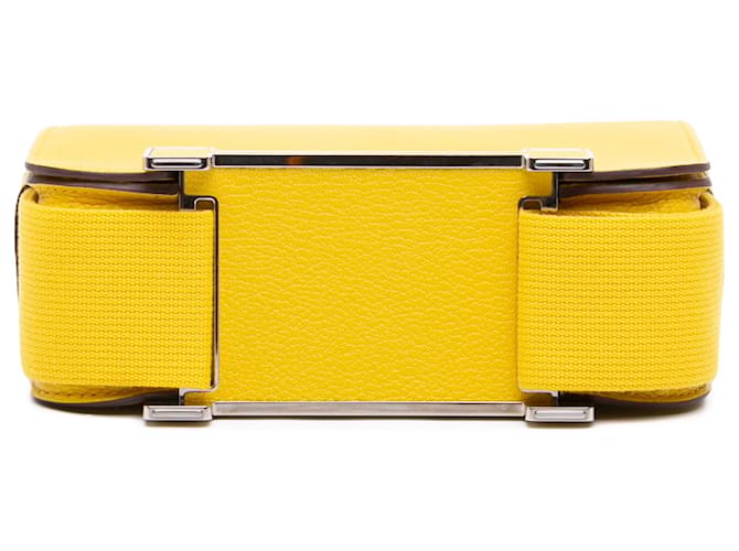 Hermès Geta in chevre Mysore giallo - vista 3