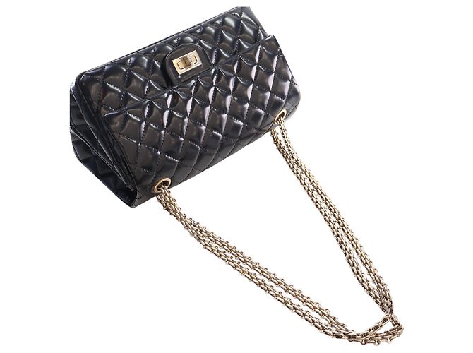 Chanel Black Quilted Glazed Calfskin Reissue 2.55 Accordion Flap 225 Nero - vista 15