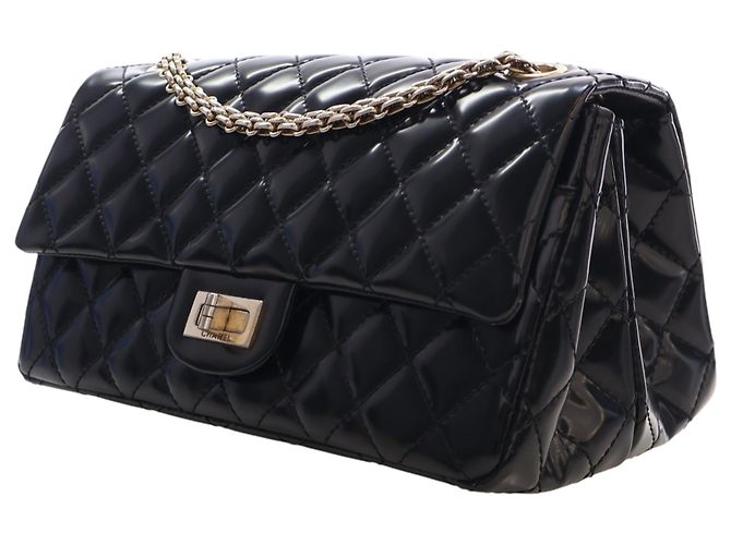 Chanel Black Quilted Glazed Calfskin Reissue 2.55 Accordion Flap 225 Nero - vista 3