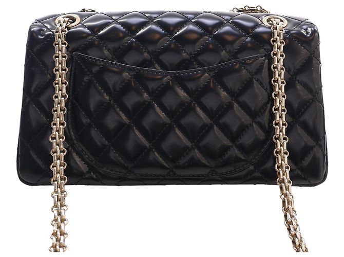 Chanel Black Quilted Glazed Calfskin Reissue 2.55 Accordion Flap 225 Nero - vista 4