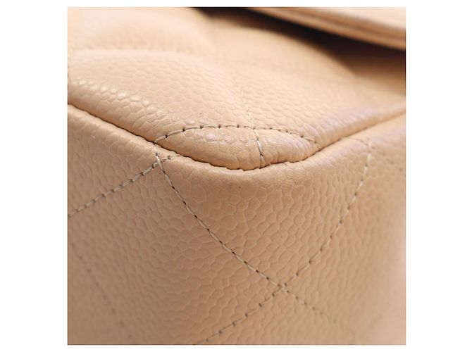 Chanel Beige Jumbo Classic Caviar Double Flap - vista 11
