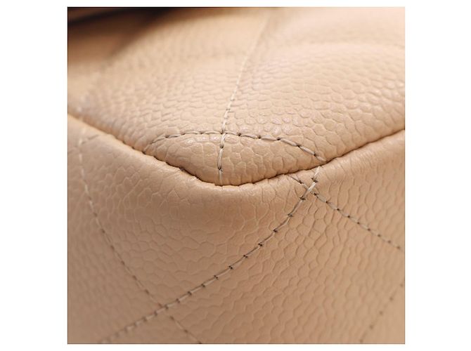 Chanel Beige Jumbo Classic Caviar Double Flap - vista 13