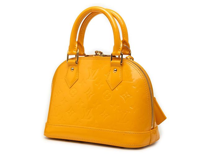 Louis Vuitton Alma BB en Monogram Vernis jaune Moutarde - vue 2