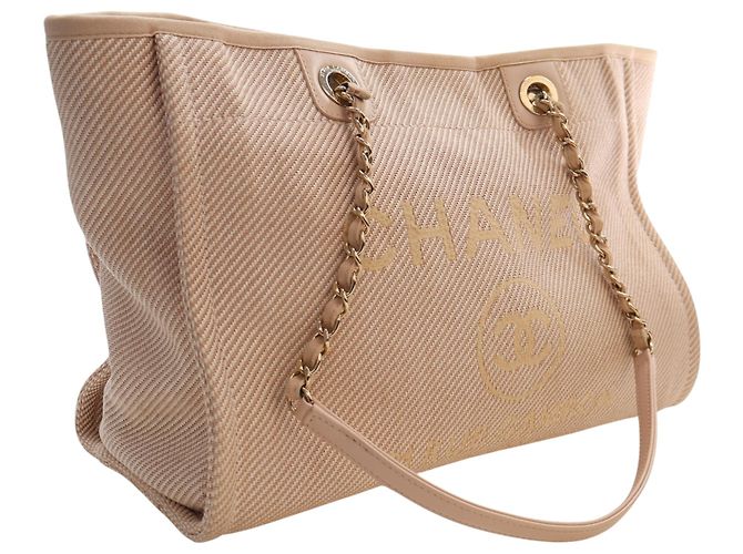 Chanel Deauville Tote aus Mischfasern Beige Small - Ansicht 2