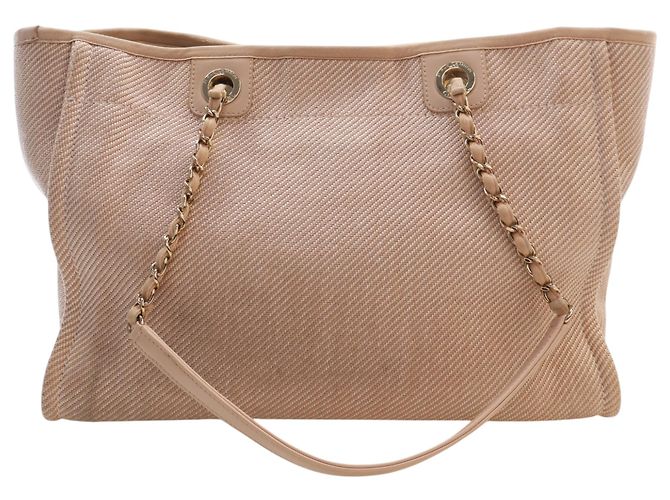 Chanel Deauville Tote aus Mischfasern Beige Small - Ansicht 4