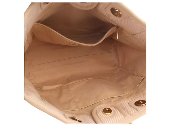 Chanel Deauville Tote aus Mischfasern Beige Small - Ansicht 6