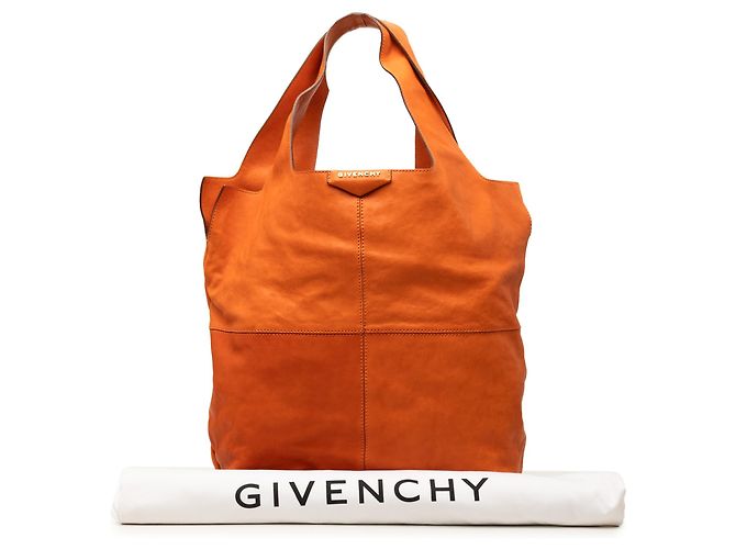 Givenchy George V Tote aus orangefarbenem Leder - Ansicht 10