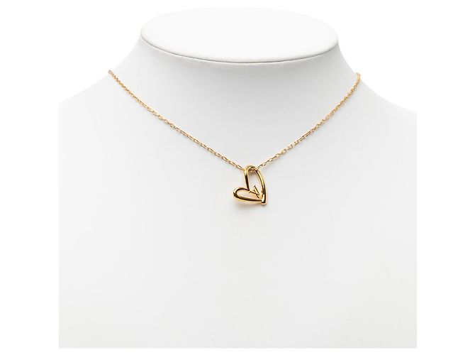 Collana con pendente Louis Vuitton Gold Gold Plated LV Fall In Love D'oro - vista 7
