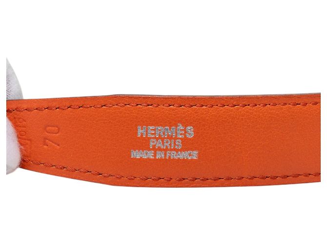 Cinturón Hermès Orange Box Calf Constance H reversible Naranja - vista 5