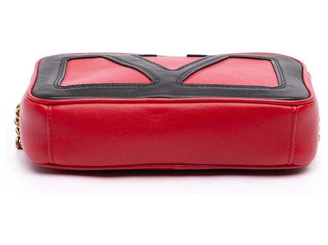 Borsa a tracolla Valentino Red Bicolor Nappa Vlogo Viva Superstar Camera Chain Bag Rosso - vista 3