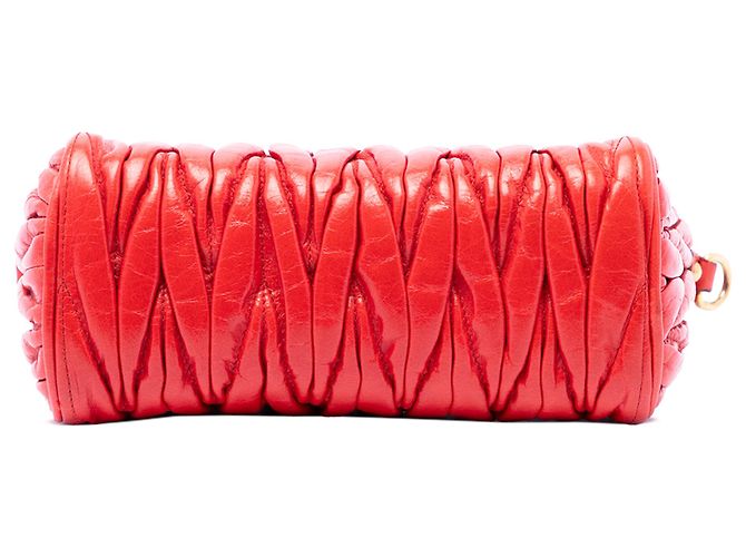 Borsa a tracolla in pelle matelassé rossa Miu Miu Rosso - vista 3