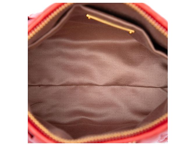 Borsa a tracolla in pelle matelassé rossa Miu Miu Rosso - vista 4