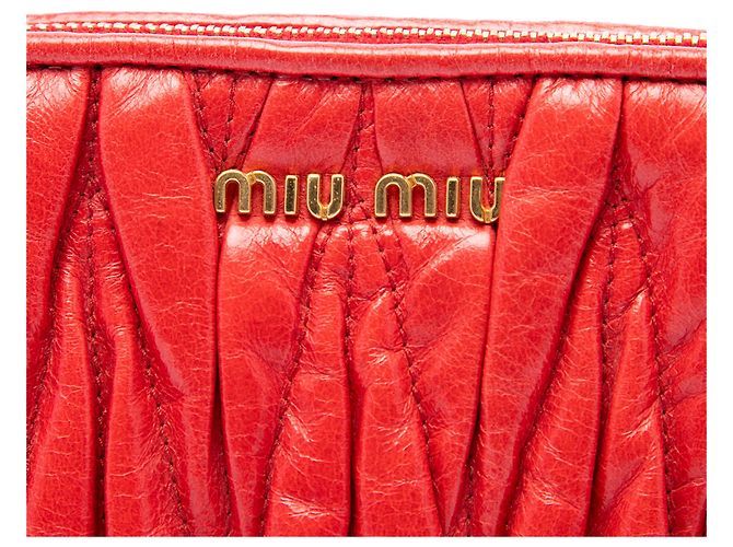 Borsa a tracolla in pelle matelassé rossa Miu Miu Rosso - vista 5