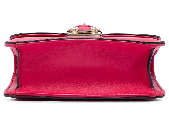 Valentino Mini Borsa a Tracolla Rockstud Glam Lock in Pelle Rosa - vista 3