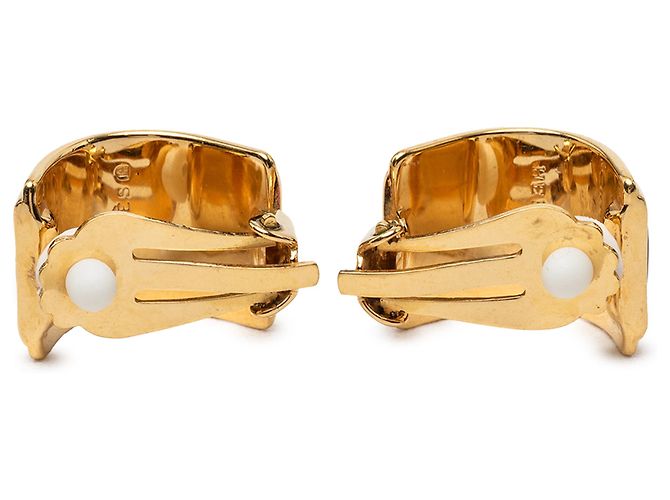 Orecchini a clip in smalto cloisonné placcati oro Hermès Gold D'oro - vista 2