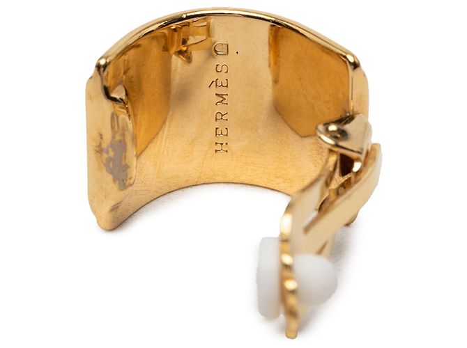 Orecchini a clip in smalto cloisonné placcati oro Hermès Gold D'oro - vista 3