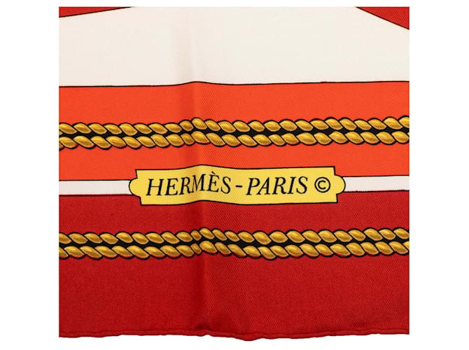 Sciarpa in seta Hermès Red Chateaux D Arriere 90 - vista 3