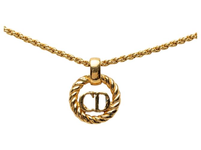 Collana con pendente Dior Gold con logo CD placcato oro D'oro - vista 2