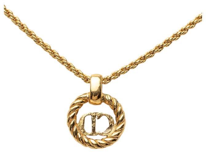 Collana con pendente Dior Gold con logo CD placcato oro D'oro - vista 3