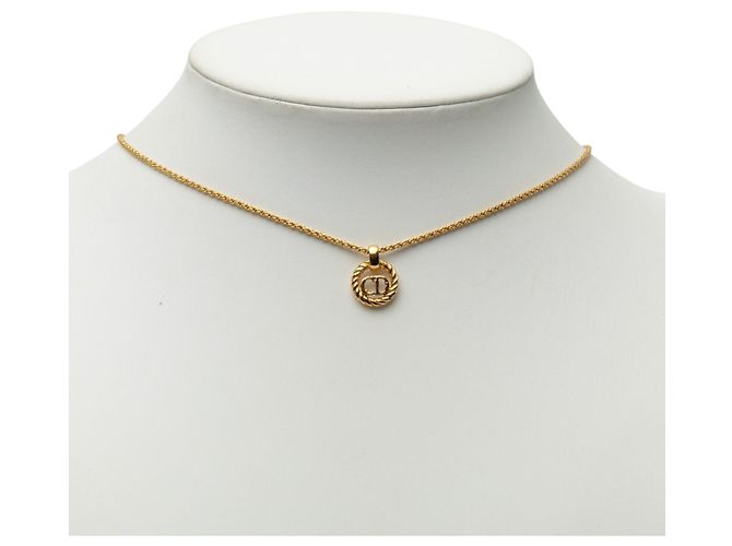 Collana con pendente Dior Gold con logo CD placcato oro D'oro - vista 6