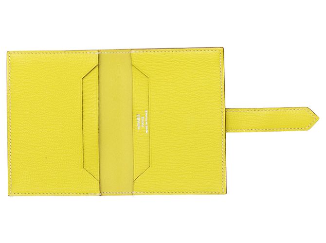 Tarjetero Bearn en piel Epsom amarillo Hermès - vista 7