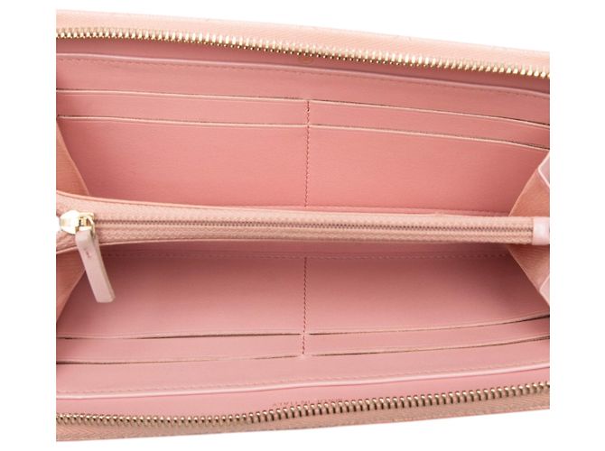 Cartera larga Chanel Pink CC acolchado Caviar Zip Around Rosa - vista 4