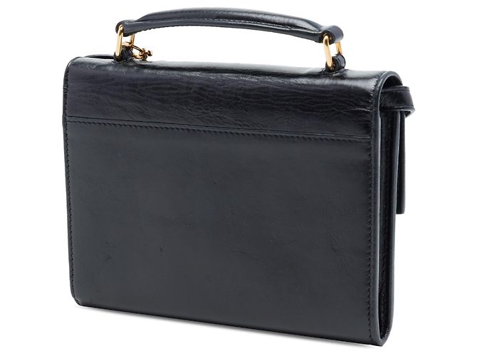Borsa satchel High School in pelle di vitello invecchiata nera mini Saint Laurent Nero - vista 2