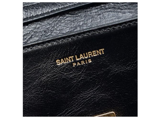 Borsa satchel High School in pelle di vitello invecchiata nera mini Saint Laurent Nero - vista 5