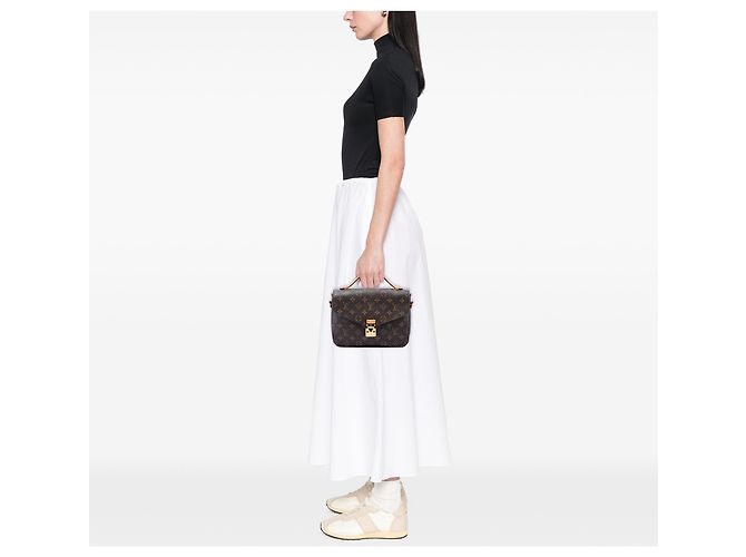 Louis Vuitton Marrone Monogram Pochette Metis - vista 6