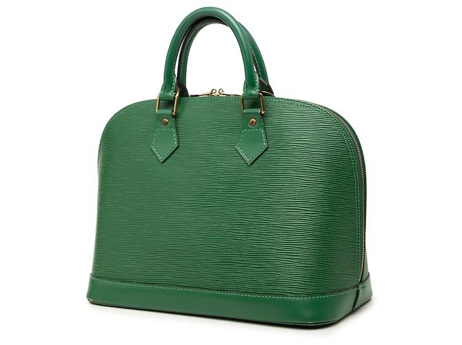 Louis Vuitton Alma PM in pelle Epi verde - vista 2
