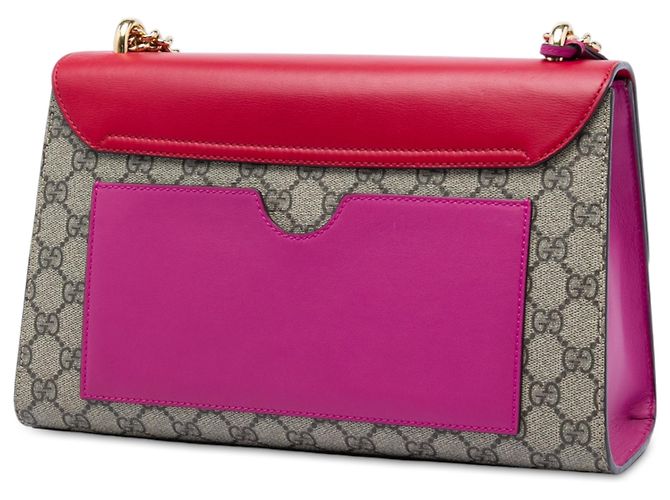 Borsa a Spalla Gucci Beige Medium GG Supreme Padlock - vista 2