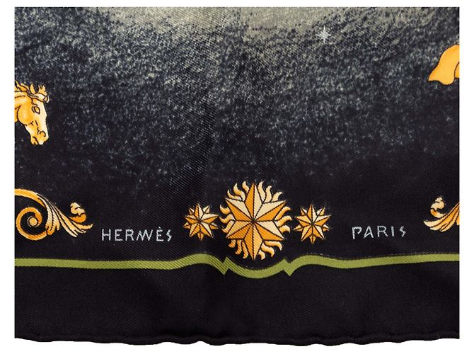 Fazzoletto di seta Hermès Black Cosmos Square Nero - vista 3