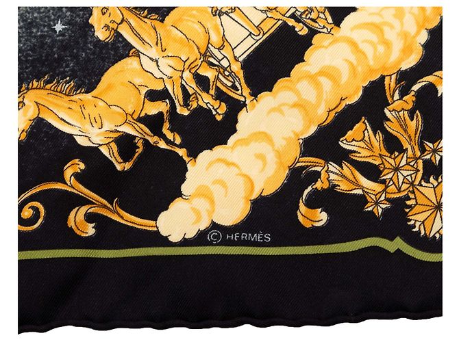 Fazzoletto di seta Hermès Black Cosmos Square Nero - vista 6