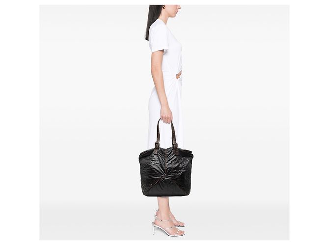 Tote Spinnaker in nylon nero Bottega Veneta - vista 7