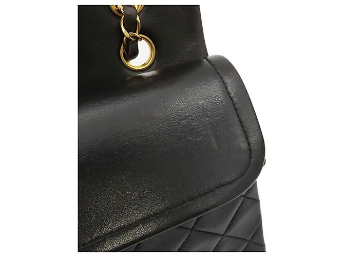 Chanel Black Medium Classic Lambskin Double Flap Schwarz - Ansicht 14