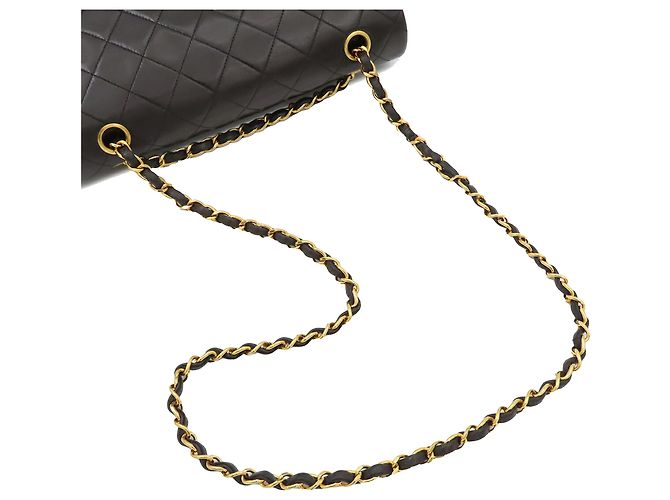 Chanel Black Medium Classic Lambskin Double Flap Schwarz - Ansicht 16