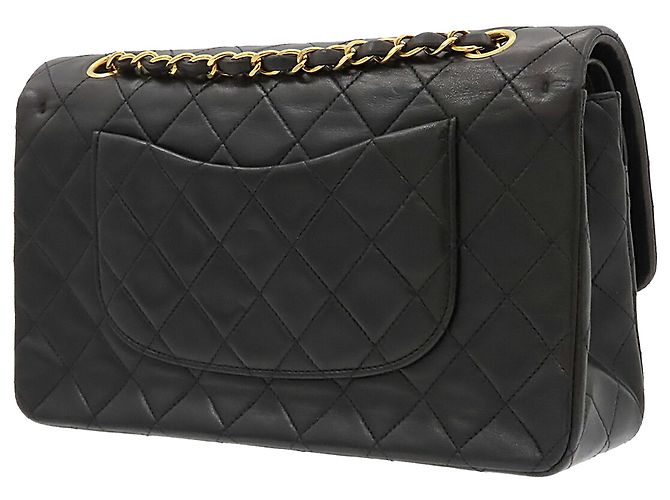 Chanel Black Medium Classic Lambskin Double Flap Schwarz - Ansicht 2