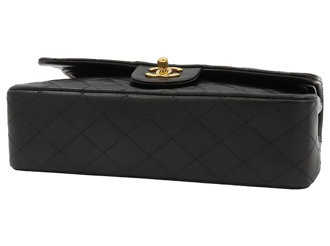 Chanel Black Medium Classic Lambskin Double Flap Schwarz - Ansicht 3