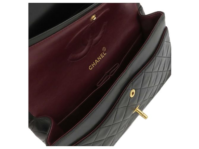 Chanel Black Medium Classic Lambskin Double Flap Schwarz - Ansicht 4