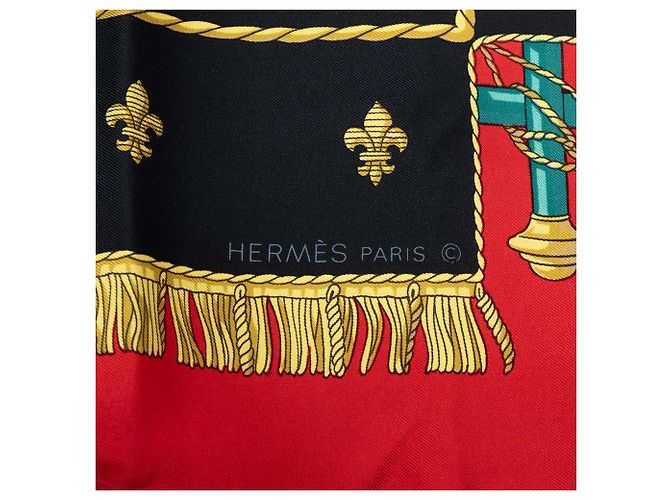 Sciarpa in seta Hermès Red Vue Du Carrosse De La Galere La Reale 90 - vista 2