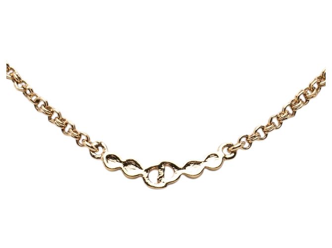 Collana con pendente Dior Gold placcata oro con logo CD e strass D'oro - vista 2