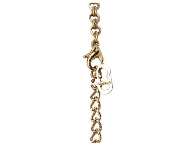 Collana con pendente Dior Gold placcata oro con logo CD e strass D'oro - vista 3