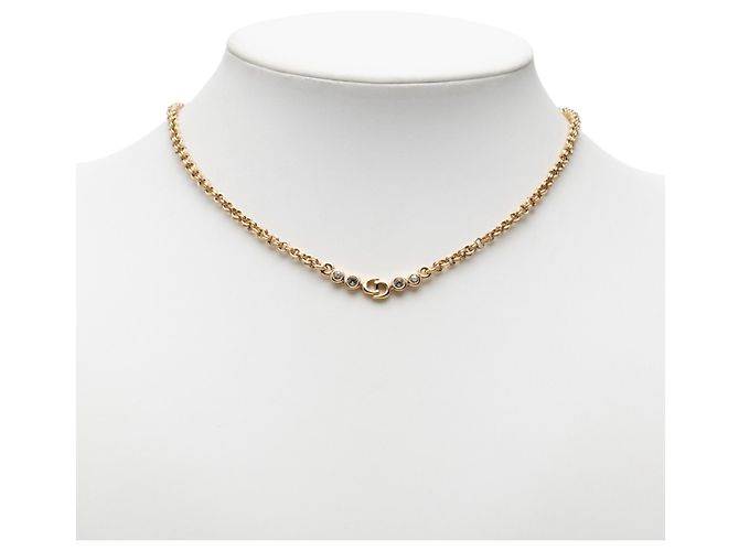 Collana con pendente Dior Gold placcata oro con logo CD e strass D'oro - vista 4