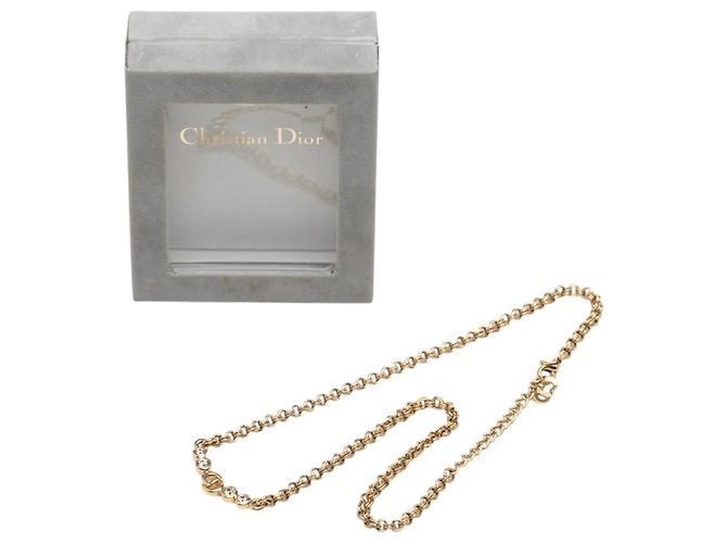 Collana con pendente Dior Gold placcata oro con logo CD e strass D'oro - vista 5