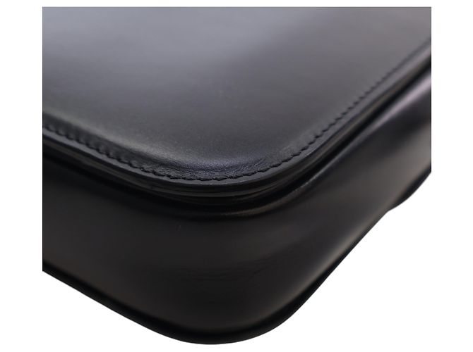 Céline Celine Black Classique Shiny Calfskin Triomphe Crossbody Nero - vista 11