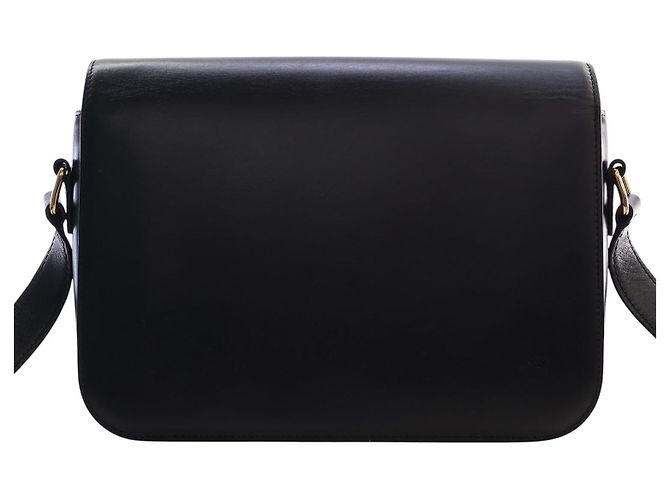 Céline Celine Black Classique Shiny Calfskin Triomphe Crossbody Nero - vista 2