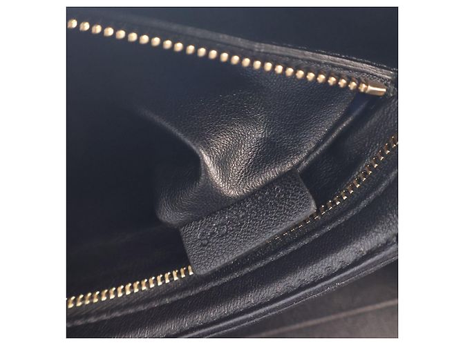 Céline Celine Black Classique Shiny Calfskin Triomphe Crossbody Nero - vista 4