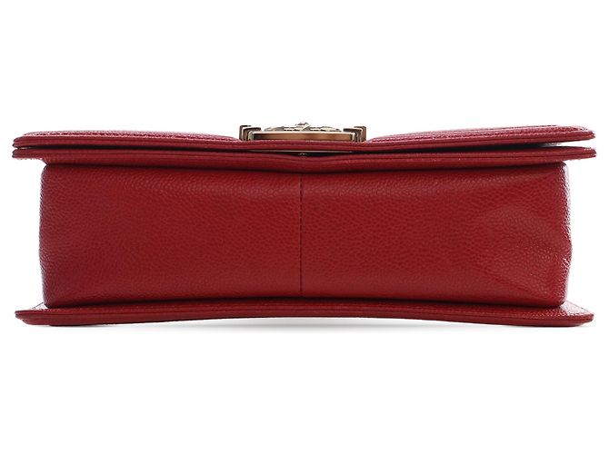 Chanel Red Old Medium Quilted Caviar Boy Flap Rosso - vista 3