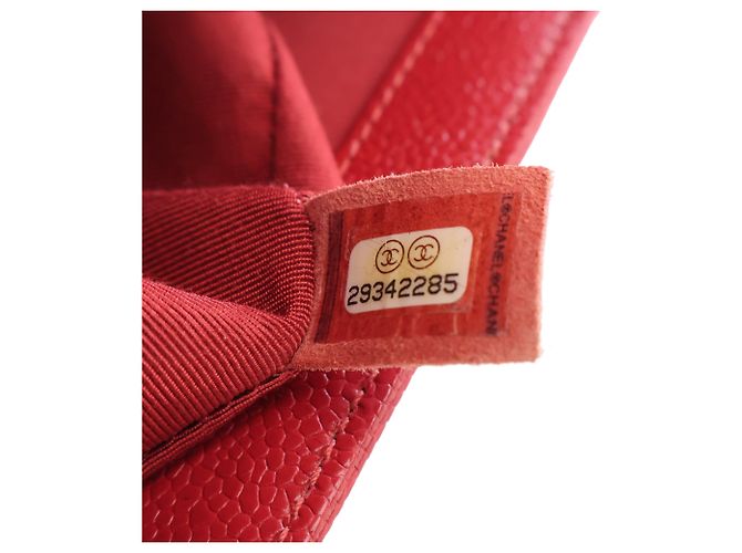 Chanel Red Old Medium Quilted Caviar Boy Flap Rosso - vista 5