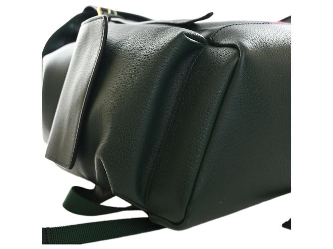 Gucci Green Large Rucksack aus Kalbsleder Web Ophidia Grün Dunkelgrün - Ansicht 13